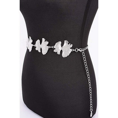 Abstract Chain Belt in Silver