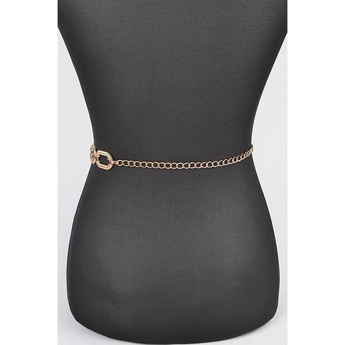 Oval Chain Belt in Gold