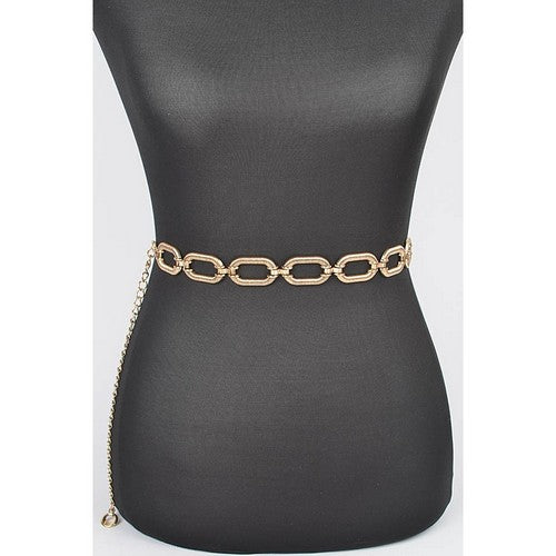 PB8720 Oval Chain Belt in Gold