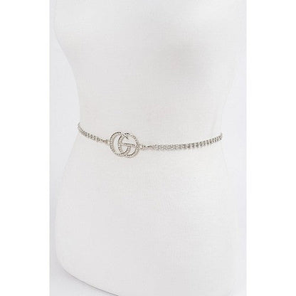 CG Rhinostone Chain Belt in Silver