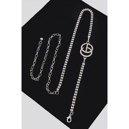 CG Rhinostone Chain Belt in Silver