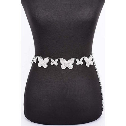 PB8849 Butterfly Chain Belt in Silver