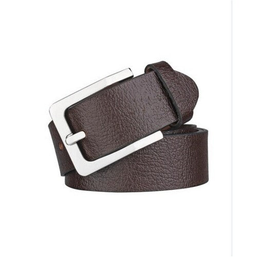 Genuine Leather Belt with Textured Finish in Dark Brown