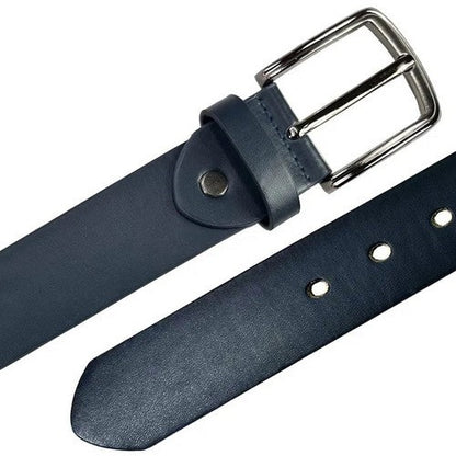 Classic Leather Belt in Navy