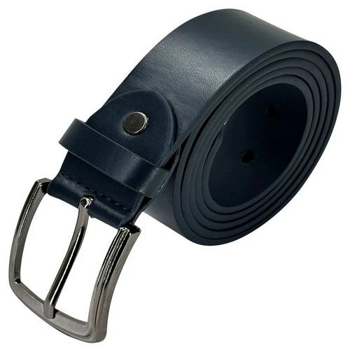 12925 Classic Leather Belt in Navy