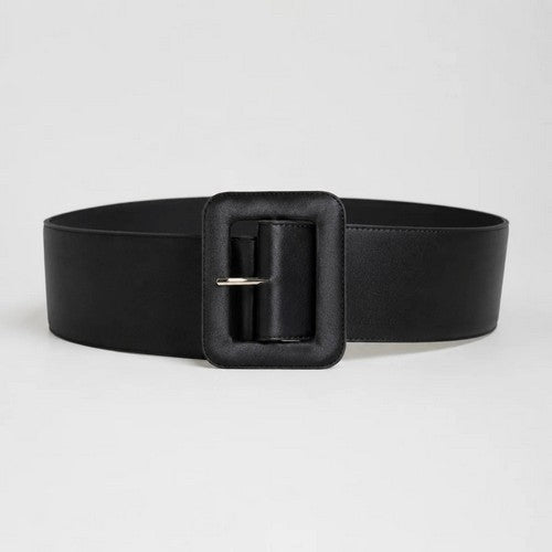 Plus Size Satin Belt in Black
