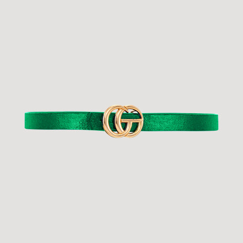 CG Buckle Metallic Thin Belt in Green