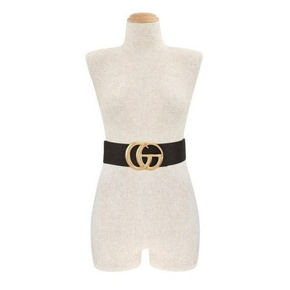 DB1180 CG Buckle Metallic Sparkle Elastic Belt in Black