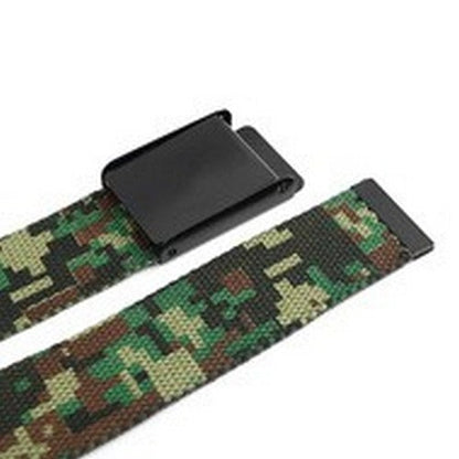 Military Camo Canvas Belt in Green