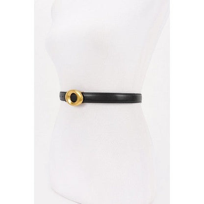 Eye-Shape Buckle Belt in Black