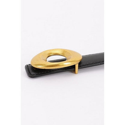 Eye-Shape Buckle Belt in Black