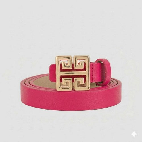 Greek G Emblem  Buckle Thin Belt in Fuchsia