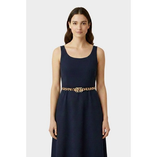 Triple Ring Buckle Thin Belt in Leopard