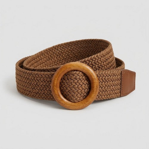 Braided Belt in Khaki