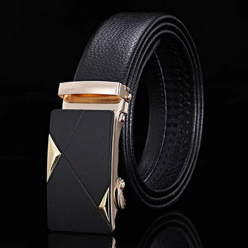 EVFV2ZNX6KR Gold & Black Abstract Buckle Belt