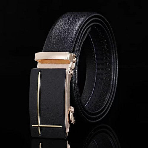 EVFV969EP72 Gold Cross Buckle Ratchet Belt