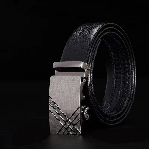 EVFVZQK7X22 Stripe  Pewter Buckle Ratchet Belt