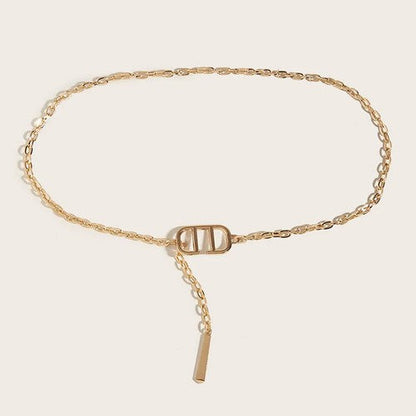 EVFVGRN55PY DD Buckle Chain Belt in Gold