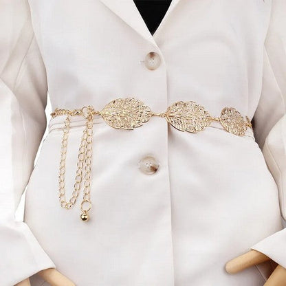 Leaf Chain Belt in Gold
