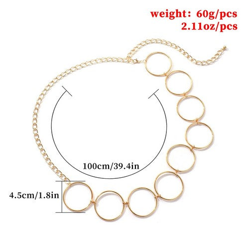 Circle Chain Belt in Gold