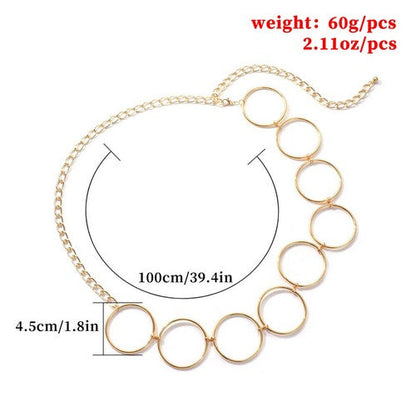 Circle Chain Belt in Gold