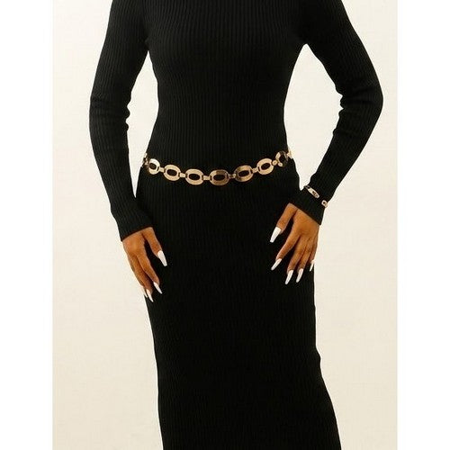 Ovel Chain Belt in Gold