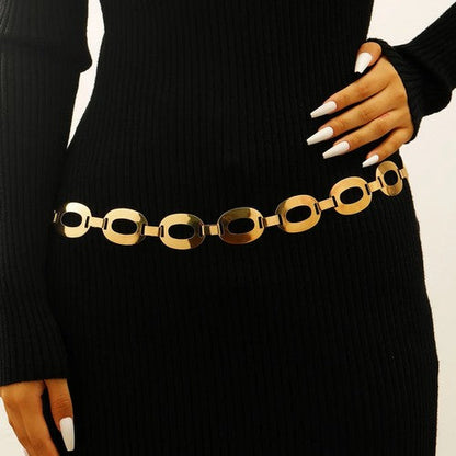 EVFV36259QN Ovel Chain Belt in Gold