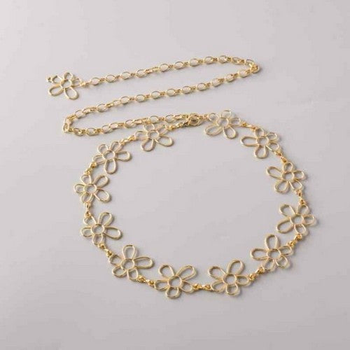 BTE1527G Daisy Chain Belt in Gold