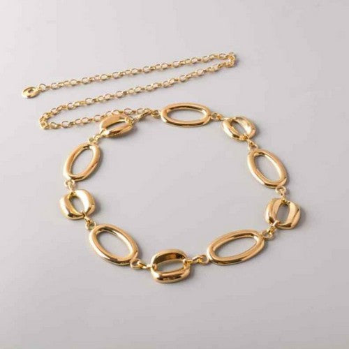 BTE1529G Chunky Oval Chain Belt in Gold
