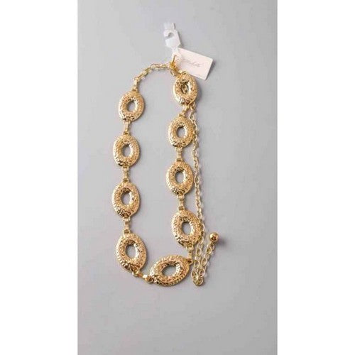 Hammered Oval Chain Belt in Gold