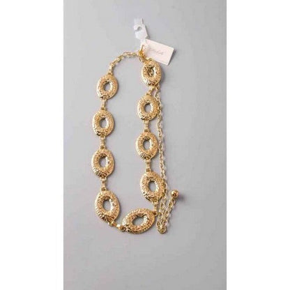 Hammered Oval Chain Belt in Gold
