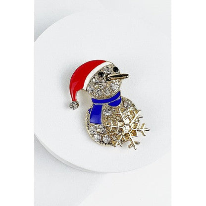 MSNV11932 Rhinestone Christmas Brooch Snowman
