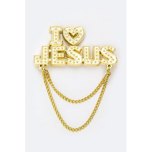 98-5057002 I LOVE JESUS Brooch