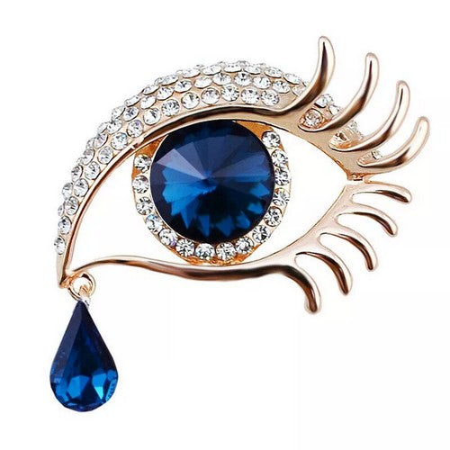 Teardrop Eye Rhinestone Brooches