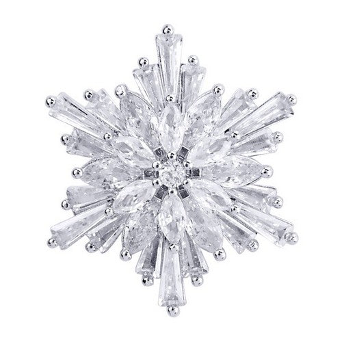 PA4744 Snowflake Cubic Zirconia Brooch