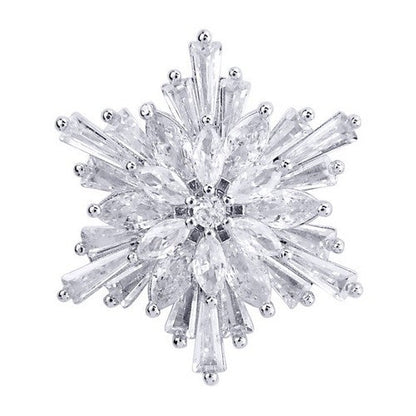 PA4744 Snowflake Cubic Zirconia Brooch