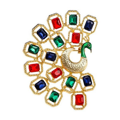 Gem Peacock Brooch