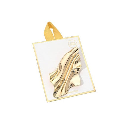 Gold Dipped Abstract Wave Pin Brooch