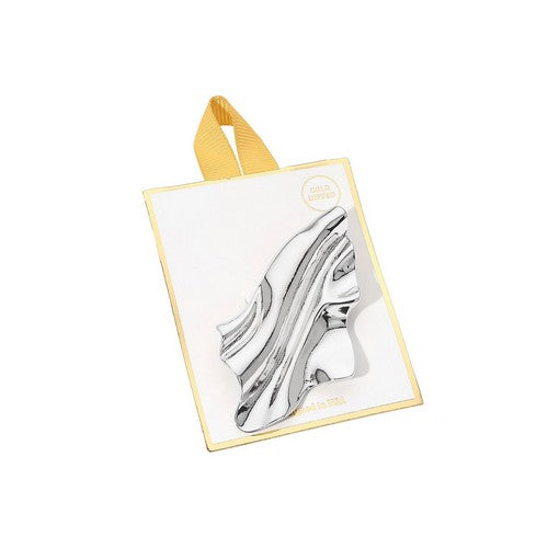 Silver Dipped Abstract Wave Pin Brooch