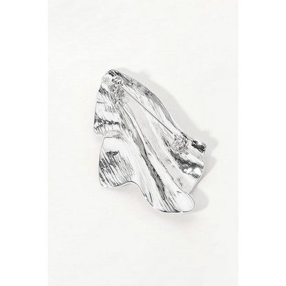 Silver Dipped Abstract Wave Pin Brooch