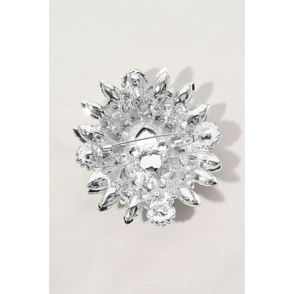 Oval Center Stone Pin Brooch in Silver