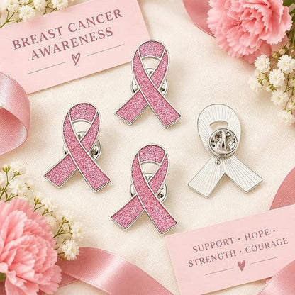 Breast Cancer Awareness Lapel Pin in Pink Rhinestone