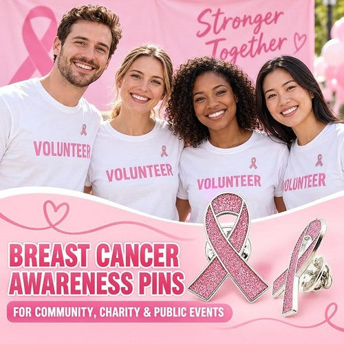 Breast Cancer Awareness Lapel Pin in Pink Rhinestone