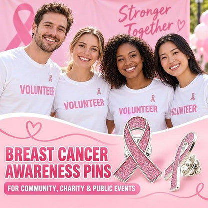 Breast Cancer Awareness Lapel Pin in Pink Rhinestone