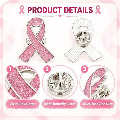 Breast Cancer Awareness Lapel Pin in Pink Rhinestone