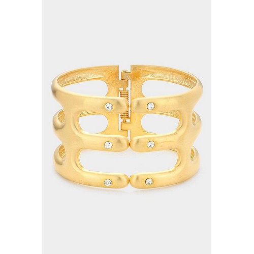 Diamante Hinged Bracelet in Gold