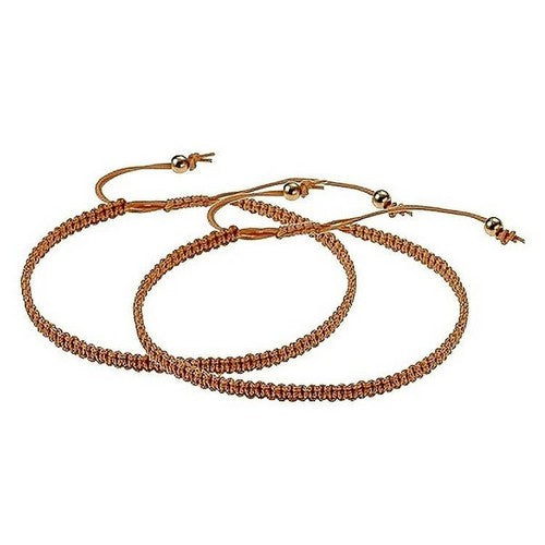 ABR1063 Braided Cord Bracelet 2pk in Light Brown