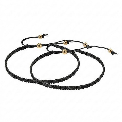 ABR1064 Braided Cord Bracelet 2pk in Black