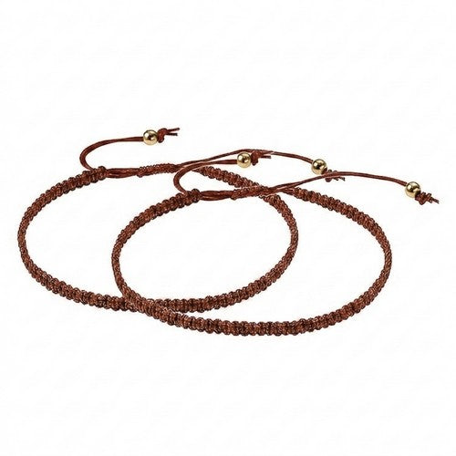 ABR1063 Braided Cord Bracelet 2pk in Dark Brown