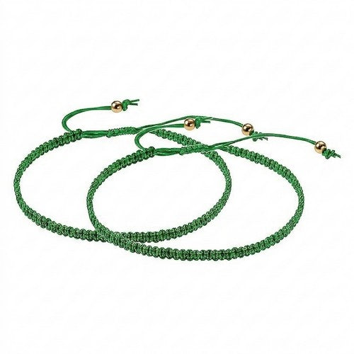 ABR1064 Braided Cord Bracelet 2pk in Green